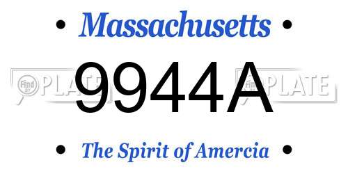 9944A Massachusetts License Plate