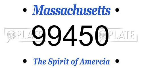 99450 Massachusetts License Plate
