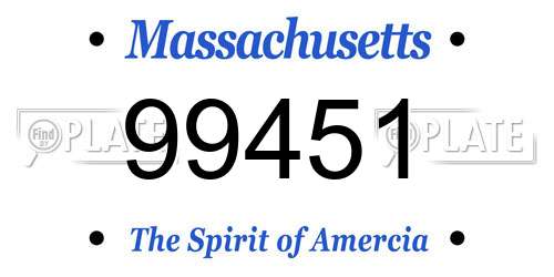 99451 Massachusetts License Plate