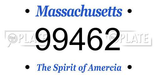 99462 Massachusetts License Plate