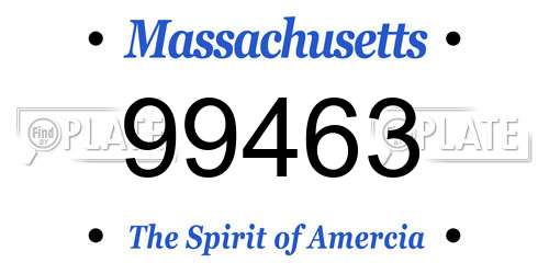 99463 Massachusetts License Plate