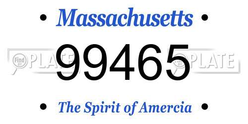 99465 Massachusetts License Plate