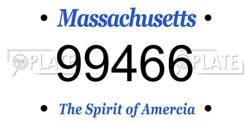 99466 Massachusetts License Plate