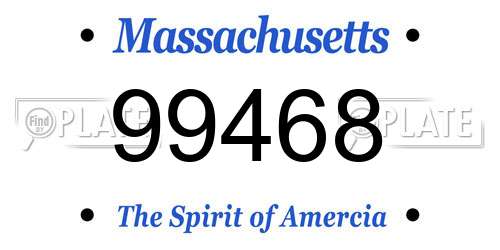 99468 Massachusetts License Plate