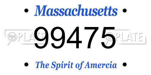 99475 Massachusetts License Plate