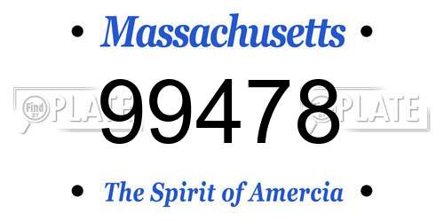 99478 Massachusetts License Plate