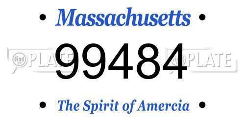 99484 Massachusetts License Plate