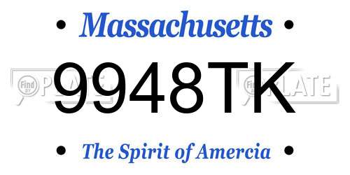 9948TK Massachusetts License Plate