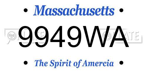 9949WA Massachusetts License Plate