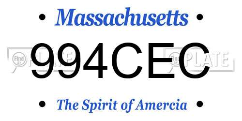994CEC Massachusetts License Plate