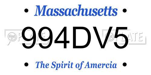994DV5 Massachusetts License Plate