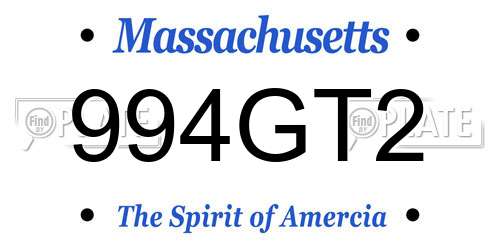 994GT2 Massachusetts License Plate