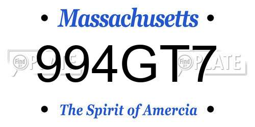 994GT7 Massachusetts License Plate