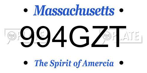 994GZT Massachusetts License Plate