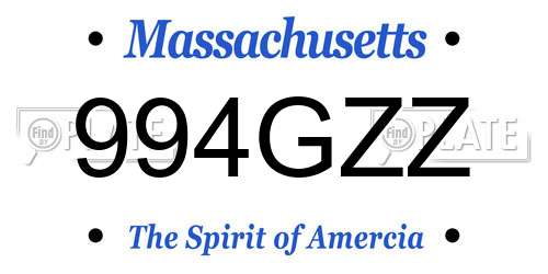 994GZZ Massachusetts License Plate