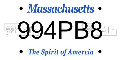 994PB8 Massachusetts License Plate