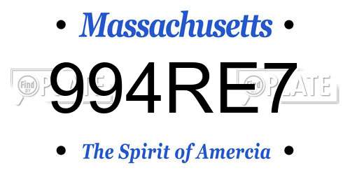 994RE7 Massachusetts License Plate