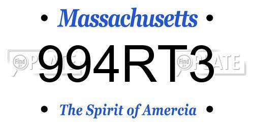 994RT3 Massachusetts License Plate