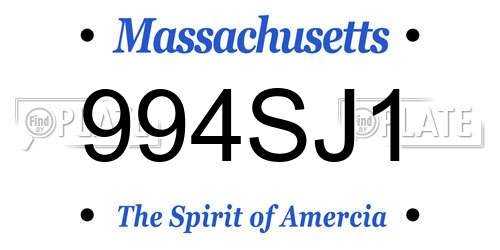 994SJ1 Massachusetts License Plate
