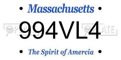 994VL4 Massachusetts License Plate