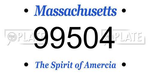 99504 Massachusetts License Plate
