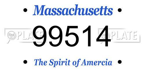 99514 Massachusetts License Plate