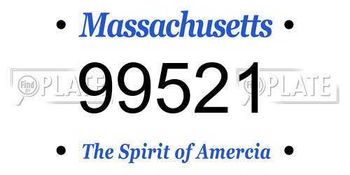 99521 Massachusetts License Plate