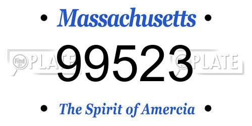 99523 Massachusetts License Plate
