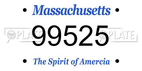 99525 Massachusetts License Plate