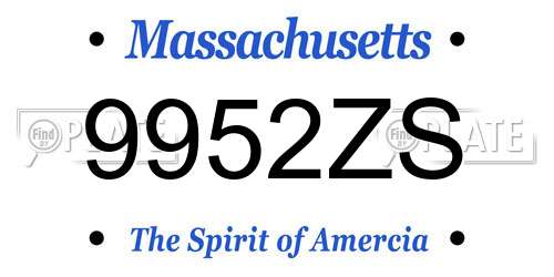 9952ZS Massachusetts License Plate