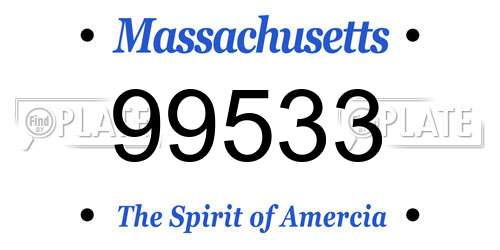 99533 Massachusetts License Plate