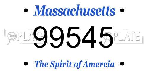 99545 Massachusetts License Plate