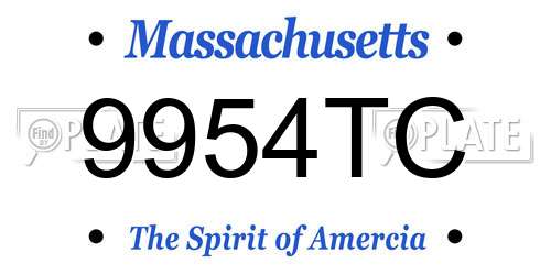 9954TC Massachusetts License Plate