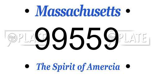 99559 Massachusetts License Plate