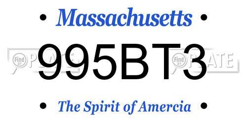 995BT3 Massachusetts License Plate