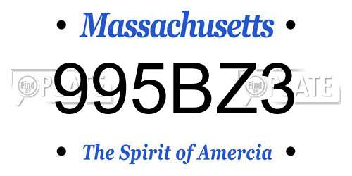 995BZ3 Massachusetts License Plate