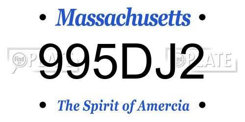 995DJ2 Massachusetts License Plate