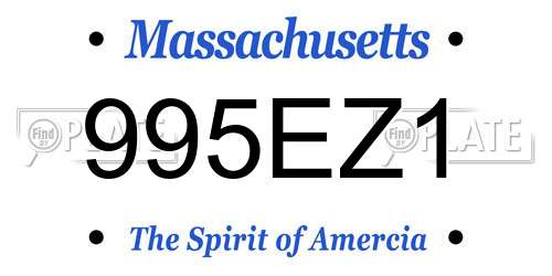 995EZ1 Massachusetts License Plate