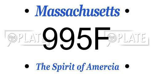 995F Massachusetts License Plate