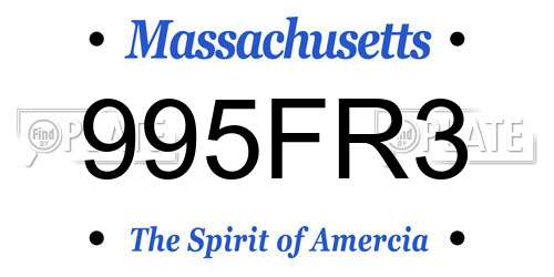 995FR3 Massachusetts License Plate