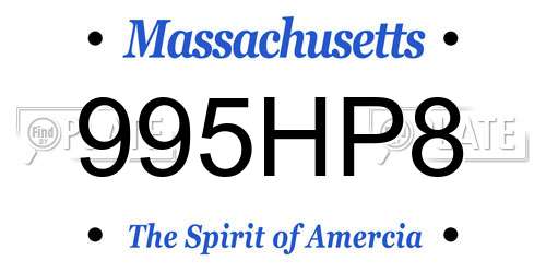 995HP8 Massachusetts License Plate