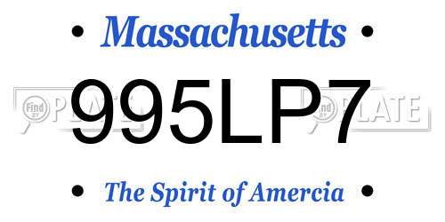 995LP7 Massachusetts License Plate