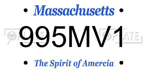 995MV1 Massachusetts License Plate