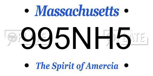 995NH5 Massachusetts License Plate