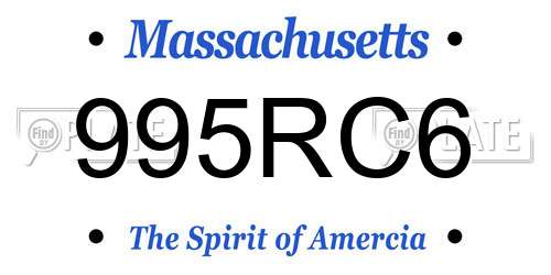 995RC6 Massachusetts License Plate