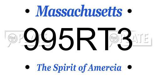 995RT3 Massachusetts License Plate