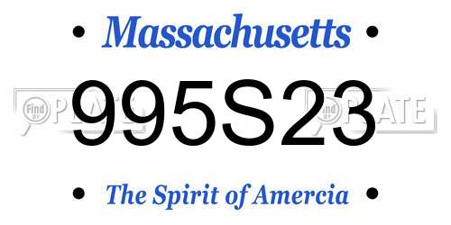 995S23 Massachusetts License Plate