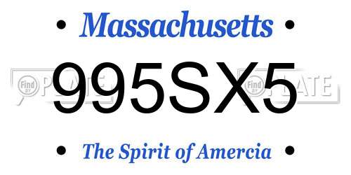 995SX5 Massachusetts License Plate