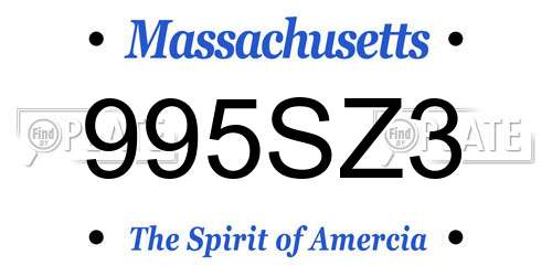 995SZ3 Massachusetts License Plate