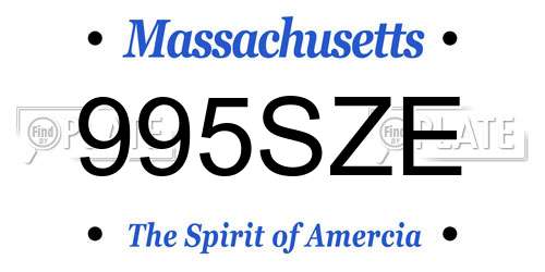 995SZE Massachusetts License Plate